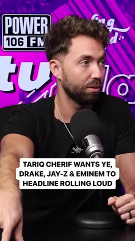 Rolling Loud founder @Tariq Cherif says he wants to see Ye, Drake, Jay-Z, Eminem, and Peso Pluma at Rolling Loud 👀🔥 If you could see any artist at #RollingLoud, who would it be⁉️ 
