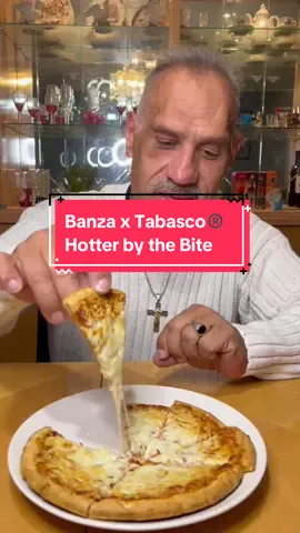 Trying the super spicy @TABASCO BRAND x @Banza🍕🍝🫘 pizza collab 🥵 Not sure Jorge can handle it 🤣   Get your “Hotter by the Bite” pizza at eatbanza.com