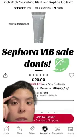 Sephora VIB sale DONTS! #sephorasalemusthaves2023 #sephorasalehaul 