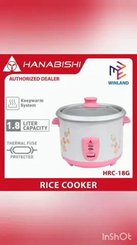 Hanabishi Original Rice Cooker 1.8L serves 10 cups Glass Cover HRC-18G *Winland* #appliances #ricecooker #hanabishi 