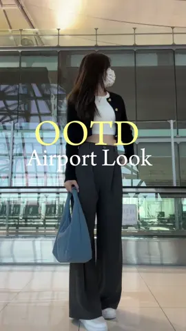 OOTD airport look กางเกงเอวสูงที่ไม่ยับบ 💙 #กางเกงเอวสูง #กางเกงขายาว #TikTokFashion #tiktokpaydaysale #ช้อปกันวันเงินออก  @nnatprt  @nnatprt  @nnatprt 