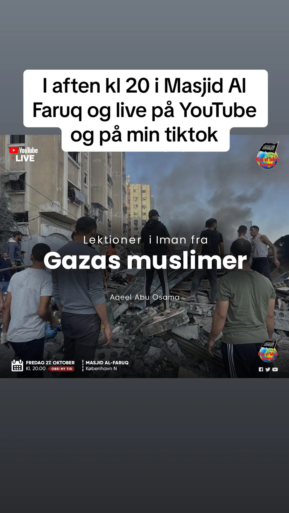 Mød op eller følg med live 🤲 #islam #muslimidanmark #muslim #fyp #islamidanmark #islampådansk #palæstina #palestine #israel #gaza 