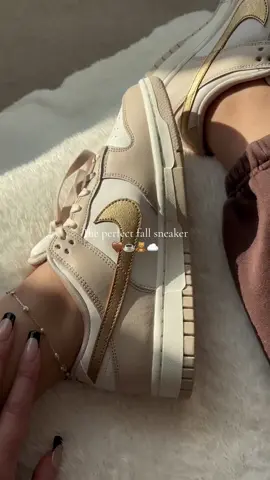 The perfect fall sneaker🤎🧸🍂 #fallfashion #fallsneaker #fallsneakers2023 #dunks #musthavefallshoes #howtostyleforfall #dunklowphantommetallicgold #fallfashion #aesthetic #haul #shoehaul2023 #girlshoecollection @Nike 