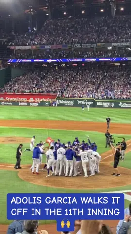 Adolis Garcia walks it off and the Rangers take Game 1 of the World Series. 🔥🔥 [@MLBonFOX]