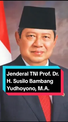 Jenderal TNI Prof. Dr. H. Susilo Bambang Yudhoyono, M.A., atau lebih dikenal dengan inisialnya SBY adalah Presiden Indonesia ke 6 yang menjabat sejak 20 Oktober 2004 sampai 20 Oktober 2014. Ia merupakan Presiden pertama di era Reformasi yang terpilih melalui Pemilihan Umum secara langsung.  #susilobambangyudoyono #SBY #fyp #tokohdunia 