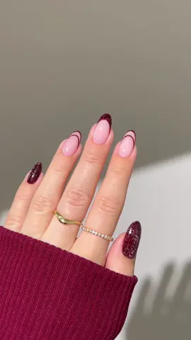 🍒☕️ It’s kind of like that viral Cherry Mocha but sparkly ✨🍫 Also, at this point it’s safe to say that my favorite fall color this year is every Burgundy shade that exists 🤭♥️✨ *all products are linked on my amzn in the bio (affiliate) #burgundynails #rednails #brownnails #glitternails #fallnails #almondnails 