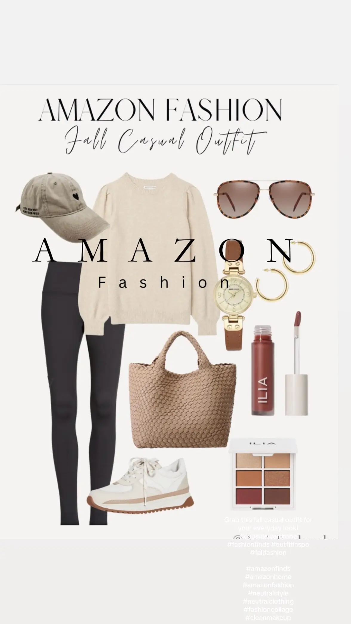 Grab this fall casual outfit for your everyday look! #capsulewardrobe #fashionfinds #outfitinspo #fallfashion #amazonfinds #amazonhome #amazonfashion #neutralstyle  #neutralclothing #fashioncollage #cleanmakeup 