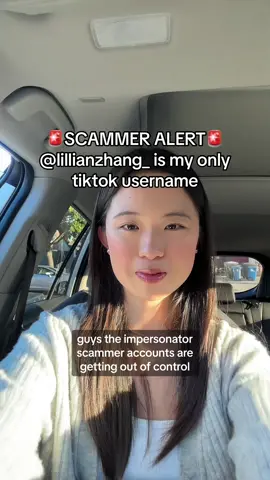 🚨 I will NEVER message you or follow you asking about bitcoin/crypto/trading, etc. if someone claiming to be me messages you, please report and block the account (and make sure to double check the spelling of the username). I have only ONE tiktok account with the username “lillianzhang_” with TWO L’s in the middle and an underscore @TikTok @tiktok creators #tiktok #tiktokscam #impersonator #greenscreen 