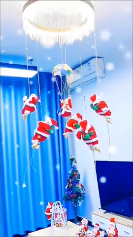 Parachute jump, Santa Claus electric electric climbing bead curtain climbing stairs Christmas decorations toys gifts #Musicelectricladdersanta 