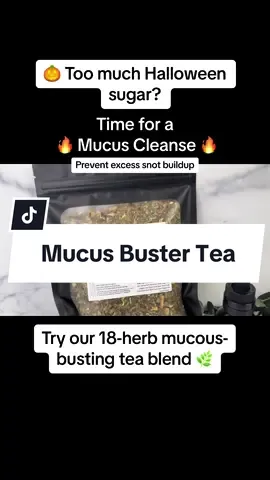 Too much Halloween sugars? Detox and cleanse exfess mucus buildup and keep immunity strong this fall season with a natural mucus cleanse tea. #mucuscleanse #halloween #mucus #sugarcleanse #tea #mucustea 