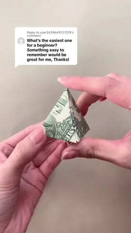 Replying to @user2439649737378 how to fold a pyramid super easy #moneyorigami 
