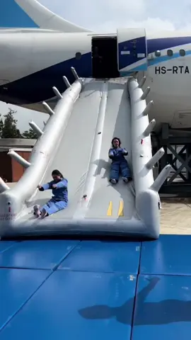 Thai Lion Air RMUTT Evacuation Slide Drill with my Aviation Kiddos. #SirChefNick #FlywithUs #ofwthailand #PIMAir 