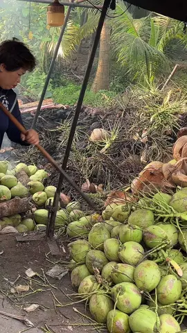Amazing! Burnt Coconut Cutting Skills - Fruit Cutting Skills - Thai Street Food #fruits #foodiemama #틱톡푸드 