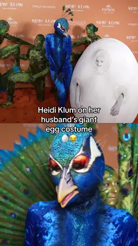 Peacock #HeidiKlum is sharing the inspiration behind husband #TomKaulitz’s massive egg costume 🤣 #Halloween #Heidiween #MTVCeleb  
