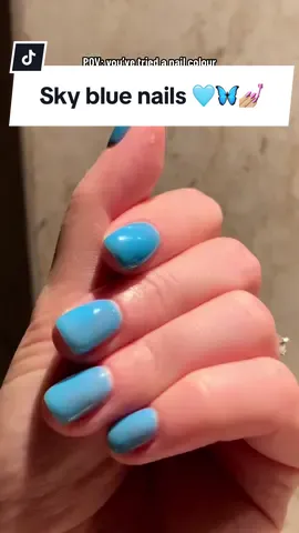 POV: you’ve tried a nail colour that is completely out of your colour palette and loving it 🦋🩵 #koreangelnails #nailinspo #cleangirlnails #koreannails #singaporenailsalon #skybluenails #여름네일추천 #sgnailsalon 