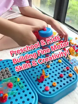 Stimulating Screwing ToolBox Creative Assembly Electric Drill Sets. #preschoolactivities #kidstoys #creative #finemotirskills 