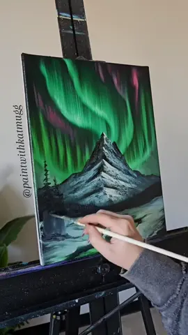 Getting ready to embrace the winter chill with this painting  Emerald Shadows 💎 . #bobross #bobrossstyle #beautiful #canvaspainting #painting #oils #oilpainting #mountains #landscapepainting #landscape #northernlightspainting #northernlights #auroraborealis #winter #winterpainting 