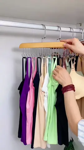 This wooden hook hanger is too convenient. The wavy design allows for hanging 8 clothes, which not only saves space but also makes the wardrobe much more tidy#coathanger #foryou #tiktok #fyp 
