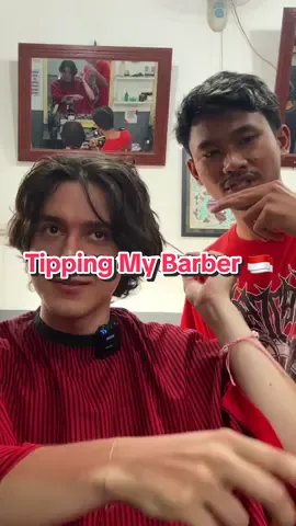 his reaction 😂 he looked so shocked 😨❤️ #indonesia #challenge #kindness #haircut 
