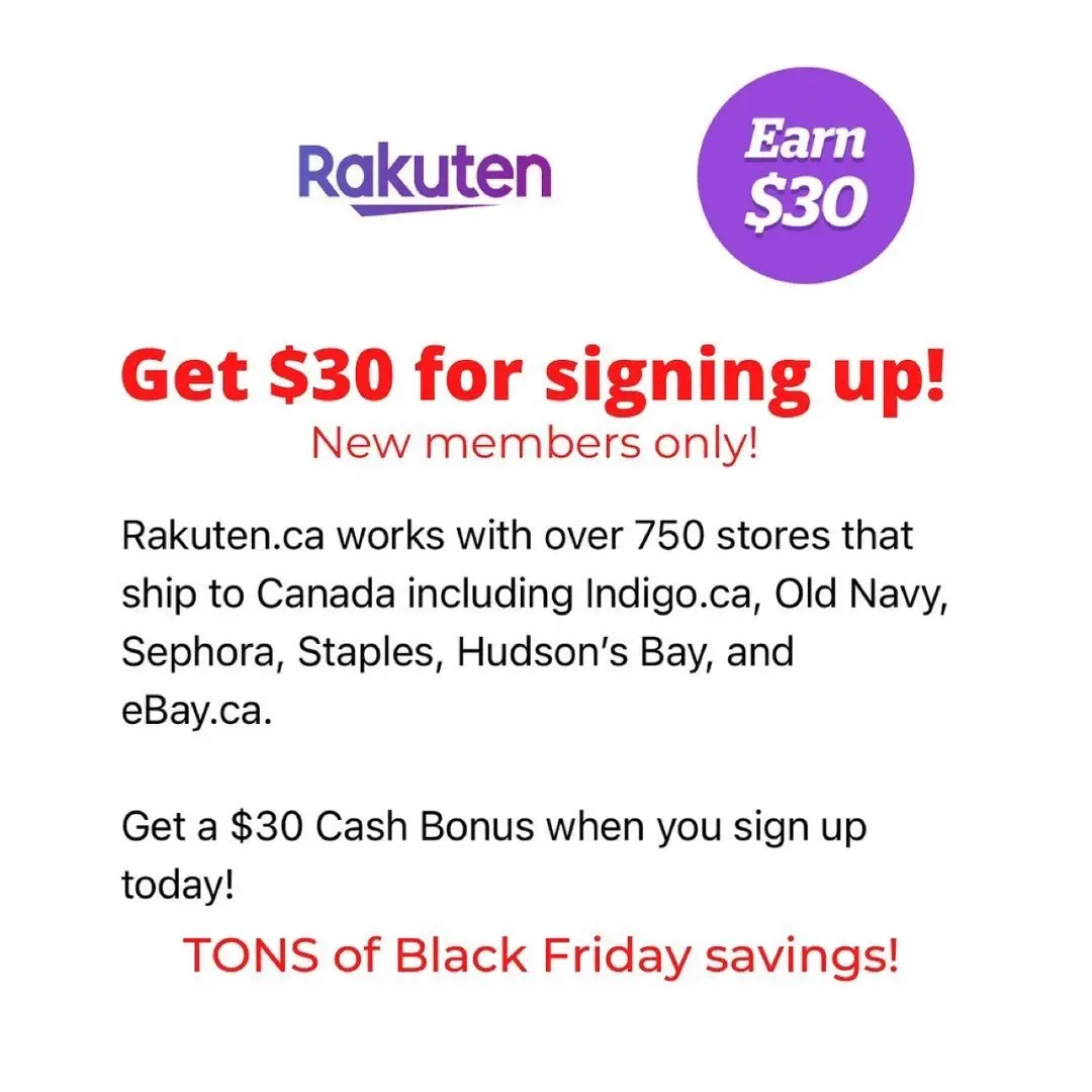 Want $30? Sign up to Rakuten today using my referral link. New members only. This money will go into your account after you’ve made your first purchase of $30 or more. Tons of Black Friday cash back offers to take part in. Link in bio! Under Rakuten Cashback #blackfriday #rakuten #trend #viralvideo #musttry 