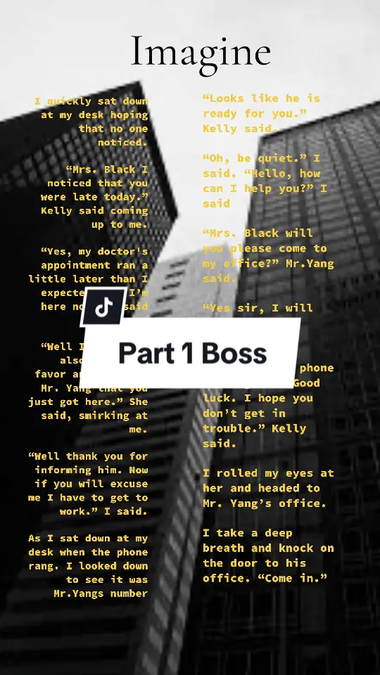 Part 1 Boss Thank you all for being patient ❤️#newstory #newpart #imagine #imaginestory #imaginestories #imaginesenarios #fakestory #fakesenarios #foryoupage #foryou #foru #foryoupageofficiall #tiktokforyoupage #tiktokforyou #foryoupageplease #tiktokstory #tiktokfyp  #tiktokstory