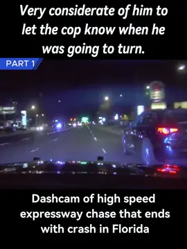 Part1: High speed expressway chase that ends with crash in Florida #cops #copsusa #copsoftiktok #trafficstop #police #policeofficer #fypシ #highspeed #trending 
