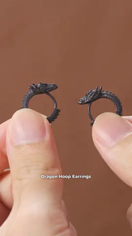 Dragon and Hoops— The perfect combo must-have!🔥🔥🔥#faithheart #tiktokmademenuyit #tiktokshop #dragon #earrings #fyp #fy 