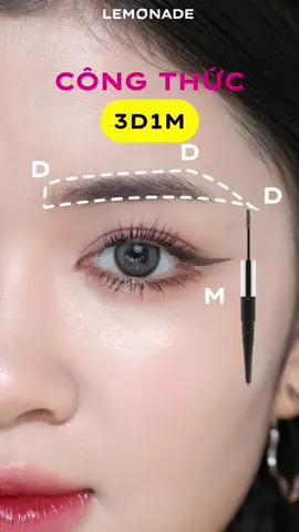 Áp dụng công thức kẻ mày 3D1M, 5s thôi có là lông mày xinh ngay🫶🏻 #lemonade #makeupdedang #easymakeup #xhuon 