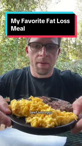 Every time i am losing body fat / in a cutting phase, this meal is a STAPLE for me.  The meal in question - beef and eggs.  Why?  Beef and eggs are both high in protein. Protein is the most filling macronutrient. Eggs are very high in micronutrients which aid in our satiety (because our body is getting the nutrients it needs). This meal also has a good amount of fat which slows digestion. Protein + fat = full for hours.  #mealprep #weightloss #diet #Fitness #fyp 
