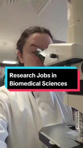 Various jobs in research from a Biomedical Sciences degree, and some further training/study opportunities! Not many people know that you can do research and still work in the NHS, the skills you get from a biomed degree paired with NHS work experience can make someone really desirable for these positions! A BSc Biomedical Sciences undergrad degree also makes a really good first degree for a variety of postgrad opportunities, which can lead to a variety of other careers in research and healthcare 🥼 #Science #BiomedicalScience #Biomed #BiomedicalScienceStudent #Uni #Research #Placement #GradJobs #NHS #BiomedicalScientist #Stem 