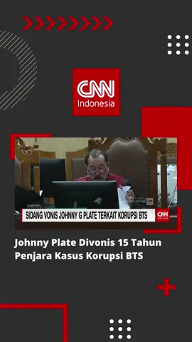 Majelis hakim Pengadilan Tindak Pidana Korupsi pada Pengadilan Negeri Jakarta Pusat menjatuhkan hukuman terhadap mantan Menteri Komunikasi dan Informatika, Johnny G Plate dengan pidana 15 tahun penjara dan denda sebesar Rp15,5 miliar subsider 1 bulan kurungan. Menurut hakim, Johnny telah terbukti secara sah dan meyakinkan menurut hukum, bersalah melakukan tindak pidana korupsi pembangunan menara Base Transceiver Station, BTS 4G dan infrastruktur pendukung 1, 2, 3, 4 dan 5 BAKTI Kominfo. #JohnnyGPlate #vonis15tahun  #mantanmenkominfo #korupsiBTS4G #BaktiKominfo