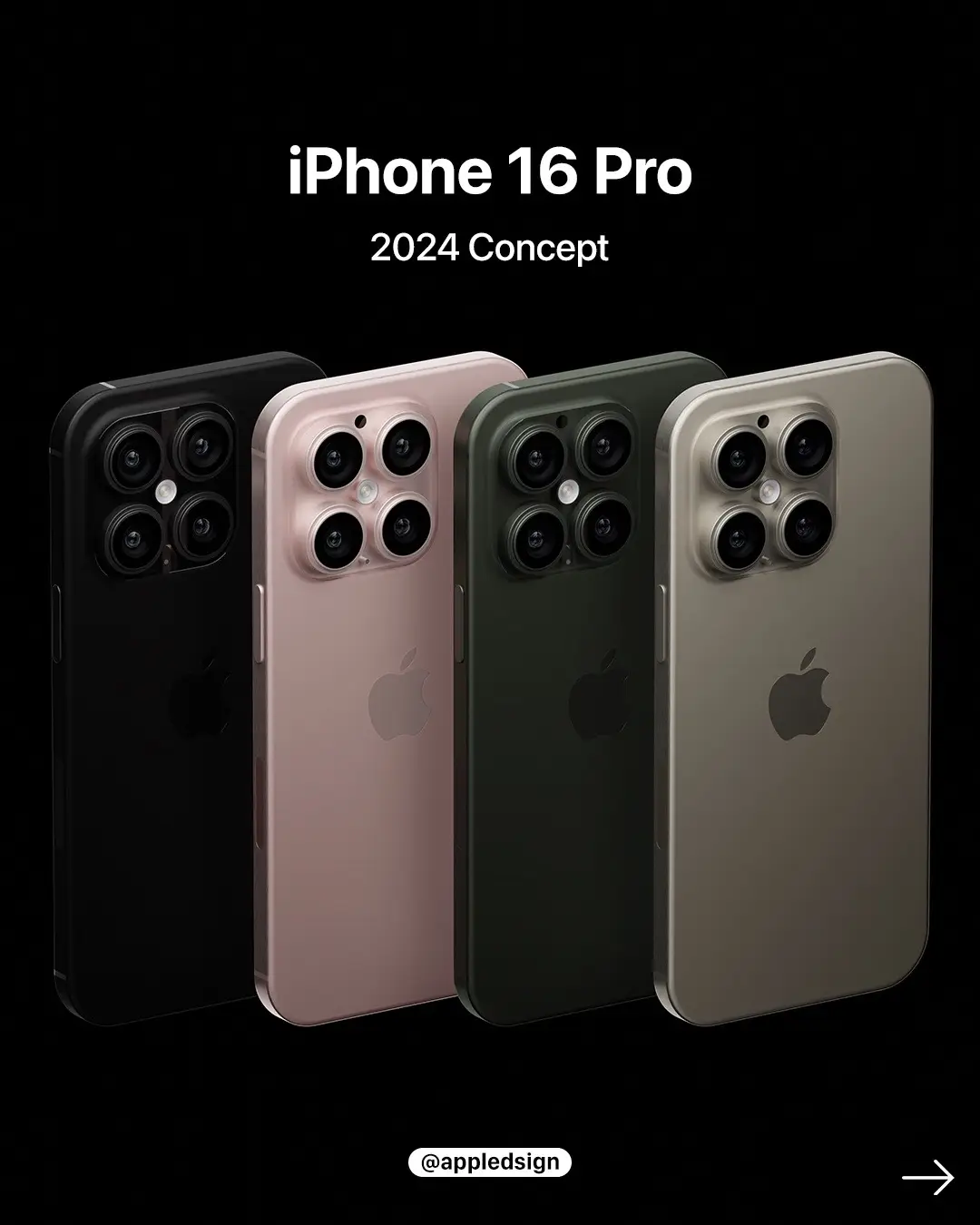 iPhone 16 Pro Concept with a totally redesigned Quadruple Camera system! Would you buy this? #iphone16 #iphone16pro #iphone16promax #iphone16proconcept #appledsign 