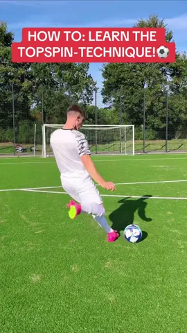HOW TO: SHOOT WITH TOPSPIN!⚽️🚀 #football #Soccer #skills #tutorial 