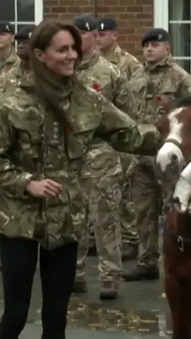 Princess Kate sports full #camouflage as she flies a drone and gives a promotion to a #pony at an #army base in Norfolk 🐎 #princesskate #royalfamily #norfolk #fyp #foryo 