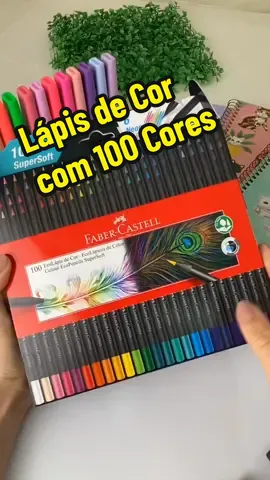 Kit perfeito com 100 cores de lápis de cor SuperSoft da Faber-Castell! 😍✨ #papelaria #desenho #colorir 