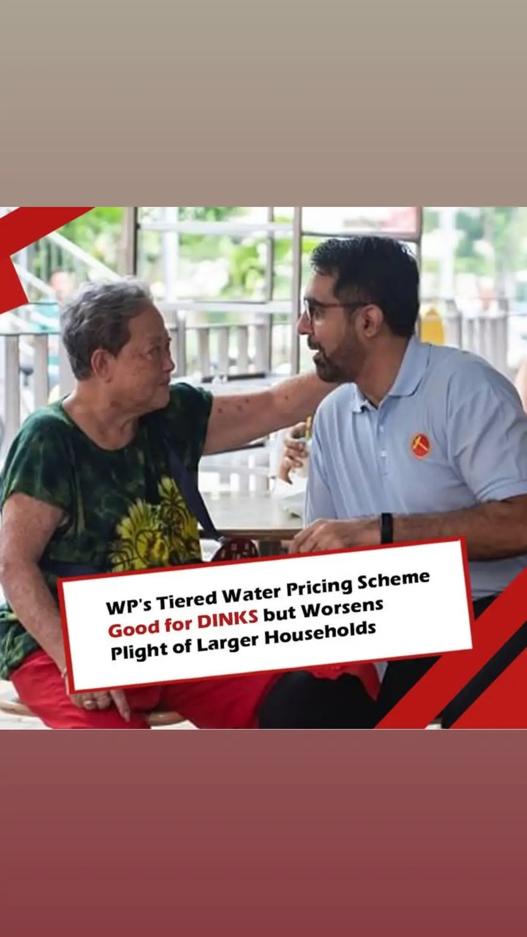 RONALD LEE: In its cost of living motion, the Workers' Party suggested a tiered approach to pricing water, so that households that use more water pay higher fees. This tiered structure will see households taxed by up to 60 percent if they fall into the highest tier of water users. Sure, this will hit the pockets of people like towkays and black-and-white colonial bungalow residents who own huge swimming pools and fish ponds. But it will also affect bigger households, where family members have to stay together because of the unaffordability or unavailability of housing. It is pretty much common sense that the more people there are in a household, the more consumption of basic necessities like water and electricity. People who would benefit from the WP's tiered water pricing scheme are DINKS - double income, no kids families. But such families already have access to housing, and are shown by research to have proportionately higher income compared to other larger households.  People reject the government's raising of water taxes by 18 percent because it comes at a very bad time, and the reasons given are paper-thin. Yet, the WP must rethink its proposal because its tiered scheme might make things even worse for lower income and middle income households. More: https://redwiretimes.com #singapore #workerspartysg #sgviral #tiktoksg 