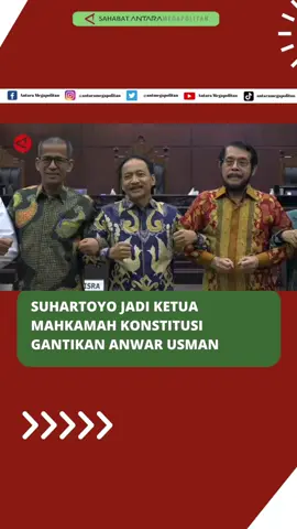 ANTARA - Hakim Konstitusi Suhartoyo disepakati sebagai ketua baru Mahkamah Konstitusi (MK) melalui rapat pleno tertutup di Gedung MK Jakarta, Kamis (9/11), menggantikan Anwar Usman yang diberhentikan secara tidak hormat karena melanggar etik hakim konstitusi. Suhartoyo akan mengambil sumpah jabatan pada Senin (13/11). (Suci Nurhaliza /Aprillio Abdullah Akbar/Rayyan/Nanien Yuniar) #beritaterkini #beritaupdate #update #viral #viral2023 #2023  #news #newsupdate #hotnews #fyp #information #foryou
