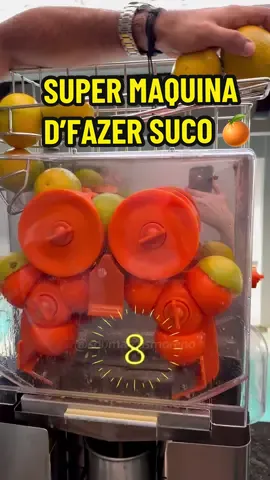 Testei 1 SUPER MÁQUINA INDUSTRIAL de fazer SUCO de LARANJA 🍊  #maquinadesuco #sucodelaranja #testedeprodutos  