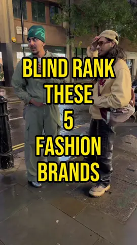 Blind rank these 5 streetwear brands🫣💫 #fashion #fashionbrand #StreetStyle #publicinterview 