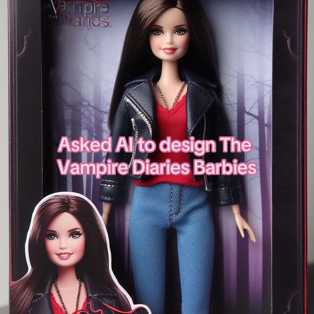 Sooo @barbie @MattelCreations can you make this happen?! Take my money 💗🩸🖤  #barbie #thevampirediaries #vampirediaries #tvd #tvdu #tvdobsessed #barbiedoll #mattel #tvdtiktok #ai #aigenerated #aigenerator #elenagilbert #damonsalvatore #stefansalvatore #katherinepierce #bonniebennett #carolineforbes #klausmikaelson #productideas #tvdmerch #barbieideas #fyp #vampires 