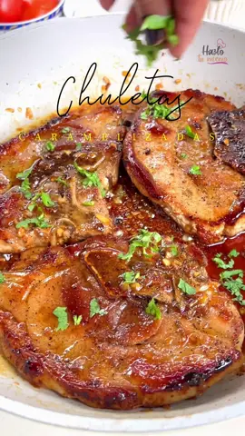 Chuletas caramelizadas 😋🔥#recetasfaciles #recetastiktok #honduras #parati #AprendeEnTikTok #navidadentiktok #viral #chuletasdecerdo #food #Foodie 