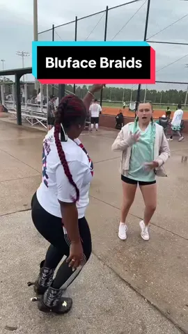 My girls got matching blueface dutchbraids 🙌🔥🩵💙 #dutchbraids #bluebraids #bluehair #braids #braid #twinbraids #gabby101 #gogirl #softballhairstyles #softballbraids #pcb #florida #fyp #fypシ #blueface #bluface #twinbraids 