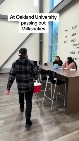 This video i go to Oakland University at pass out milkshakes to students