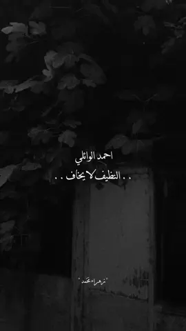 النَظِيف لا يخَاف ابداً . #احمد_الوائلي #اكسبلور #تصميمي #فولو 