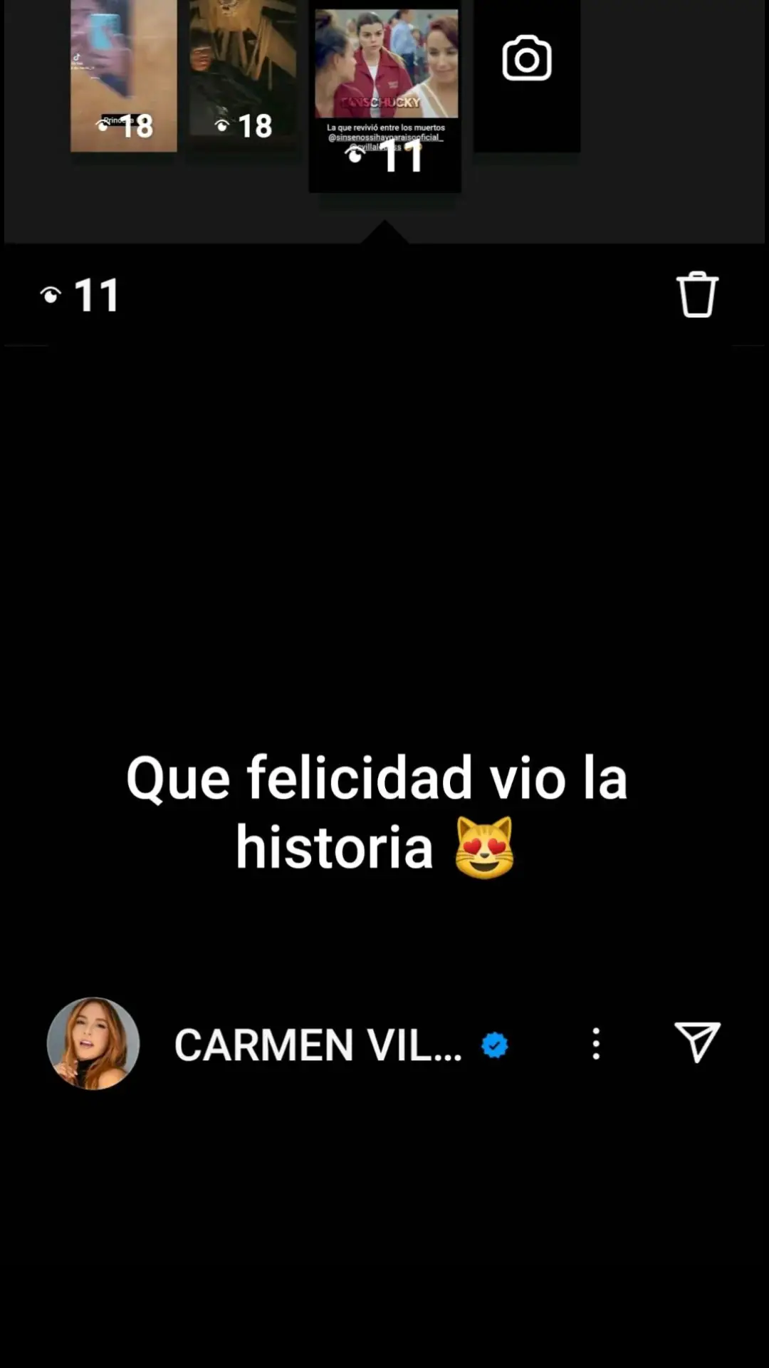 que emoción Carmen Villalobos vio mi historia de Instagram #fyp #ssshp #elfinaldelparaiso #catalinasantana #carmenvillalobos 