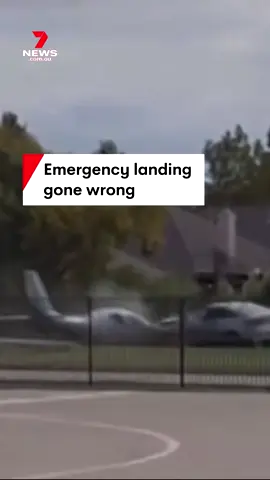 plane and a car collided when an emergency landing went wrong, injuring three people. #planecrash #landinggonewrong #emergencylanding #Texas #7NEWS