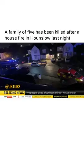 Ten fire engines and about 70 firefighters were called to the blaze at a property on Channel Close in Hounslow, just before 10.30pm on Sunday night. The ground floor and first floors of the mid-terrace house were destroyed and part of the roof was also damaged. Five people on the first floor of the building were pronounced dead at the scene. A man was taken to hospital and one person remains missing. Labour MP Ruth Cadbury, whose constituency includes Hounslow, said children were among the fatalities. She wrote on Twitter: 