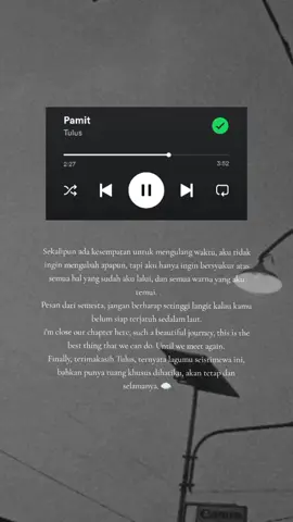 Terimakasih :)  #tulus #pamit #fy 