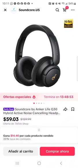 100 dolares de descuentooo🙈🙉🙊 por solo 59.04 #soundcoreUSshop #anker #soundcore #soundcorelifeq30 #wirelessnoisecancellingheadphones #ismabeauty #blackfriday  #hybridanc #noisecancellation #multimodenoisecancellation @AnkerOfficial 