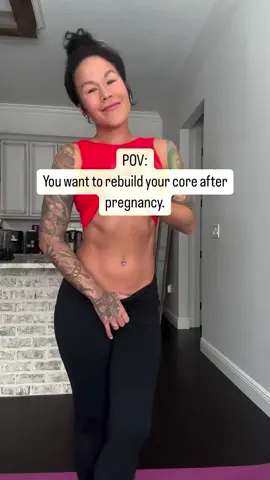 POV: you want to rebuild your core after pregnancy ✨ Try these 6 moves now. Link in bio for fitness app and Diastasis Recti guide.